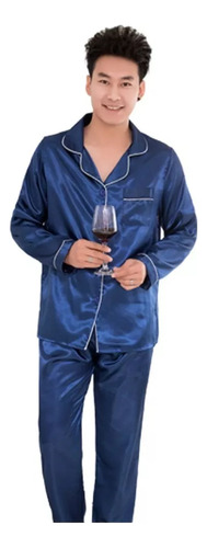 Conjunto De Pijama De Satén De Seda Para Hombre