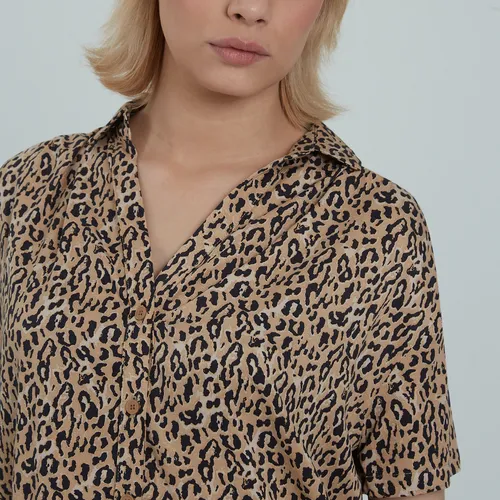 Blusa Mujer Ostu M/c Café Viscosa 40120902-78123