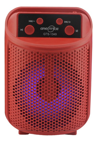 Bocina Portátil Bluetooth Radio Fm Usb Sd Color Rojo