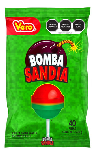 Bombas Sandia Rellena De Chile Paleta 40 Pz Vero