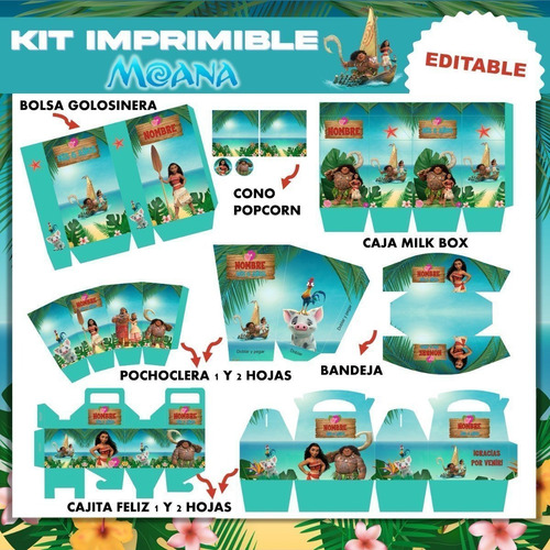 Kit Imprimible Moana 100% Editable