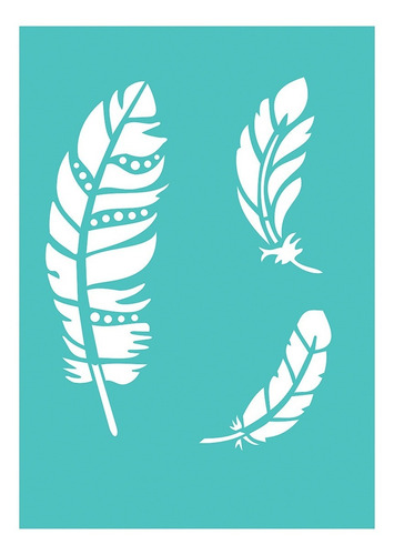 Imagen 3 de 3 de Stencil Laura Craft Set Plumas Y Flechas Boho