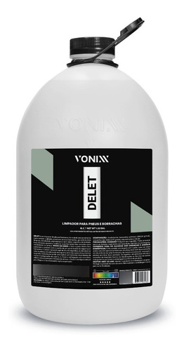 Delet 5l Vonixx Limpador Automotivo Borrachas Pneu Plastico