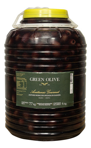 Aceitunas Negras Nat. Desc. Green Olive Nº 0 X 4 Kg. Garrafa