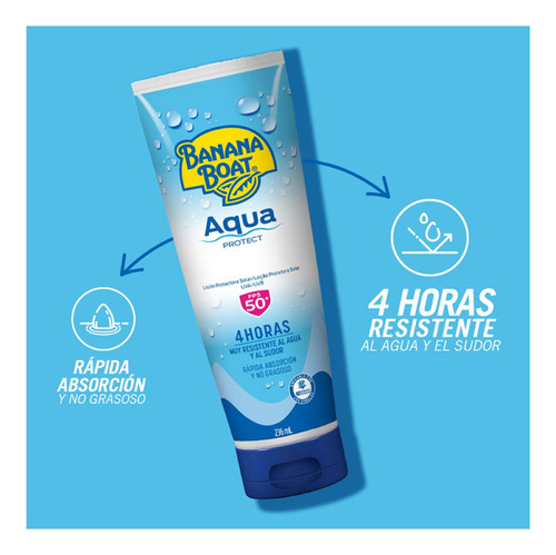 Protector Solar Banana Boat Aqua Protect Locion 50+fps 236ml