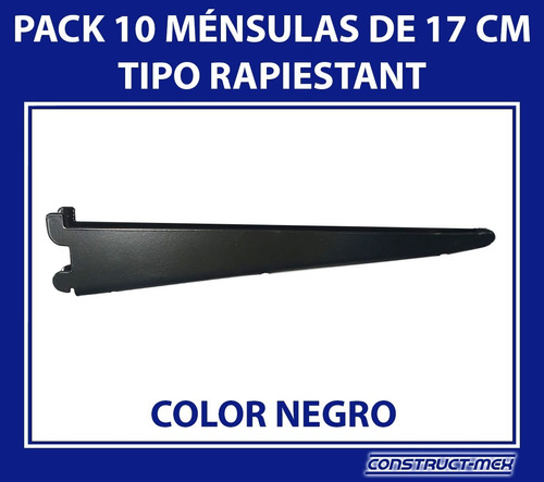 10 Mensula 17cm P/riel Doble Enganche Reforzada T/rapiestant