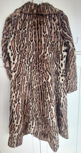 Tapado Largo Animal Print Sintetico Saco Suave L Imp.france (Usado)