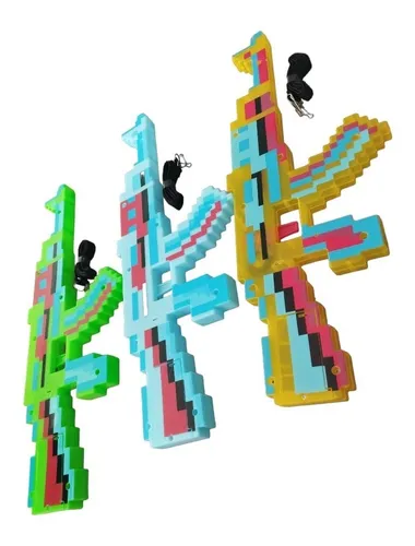 Pistola Minecraft Con Luz Y Sonido Metralletas