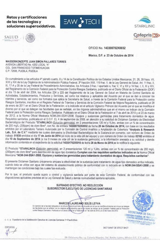 Sanitizante Uso Directo Registro Cofepris Con Dosificador 1l
