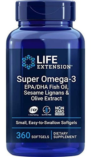 Life Extension Super Omega-3 360 Capsulas Blandas, Faciles
