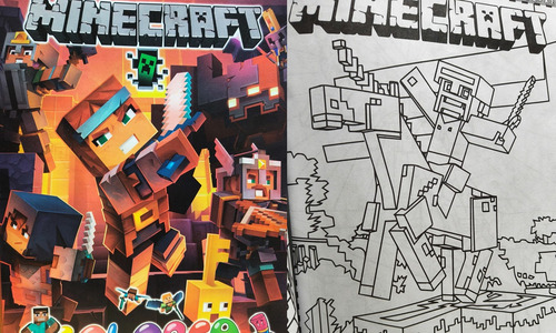 10 Libro Para Colorear Minecraftt + 10 Cajitas Crayon (8) :)