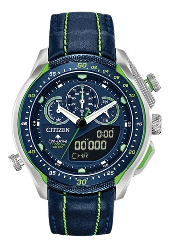 Reloj Citizen Eco-drive Promaster Orig. Hombre E-watch Color de la correa Azul Color del bisel Azul Color del fondo Azul