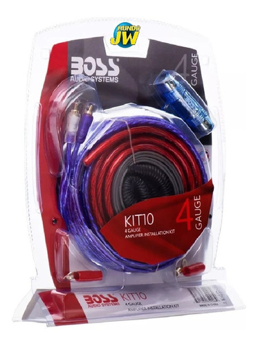 Kit De Cables Boss Kit 4 Gauges P/ Potencias Hasta 5000w