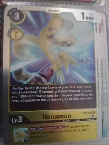 Renamon Carta Tcg Digimon Brillante