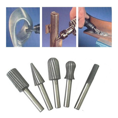 Imagen 9 de 10 de Fresas/limas Rotativas P/taladro - Metal/acero Rápido/madera