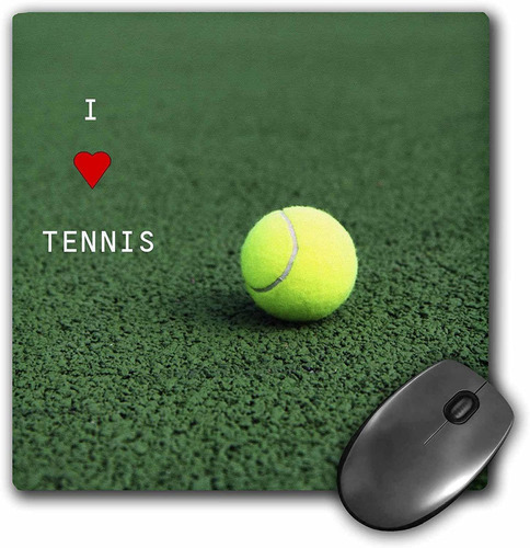 Mouse Pad Imagen Pelota Tenis I Love Tennis 8 X 8 Pulgadas