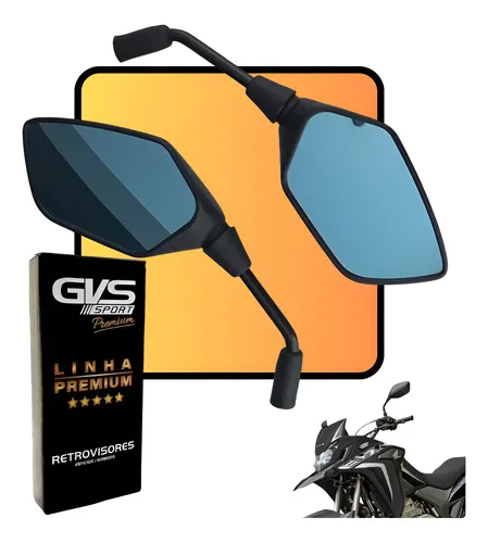 Retrovisor Gvs Xre 300 Haste Fixa Honda Lente Convexa Azul