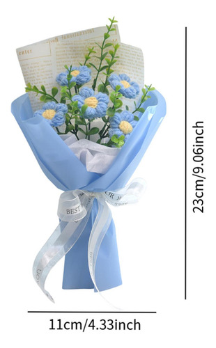 Ramo De Flores De Crochet Flowet Bouquet De Punto De Azul