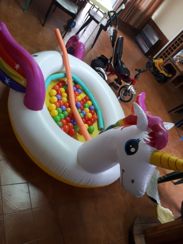 Pileta Colchoneta Bote Inflable Unicornio Intex