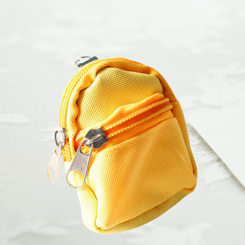 Mini Bolso De Muñeca Mochila Con Cremallera Amarillo