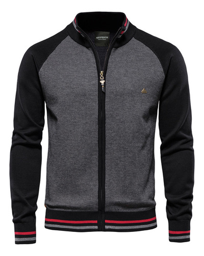 Chaqueta Casual Con Cremallera Para Hombre