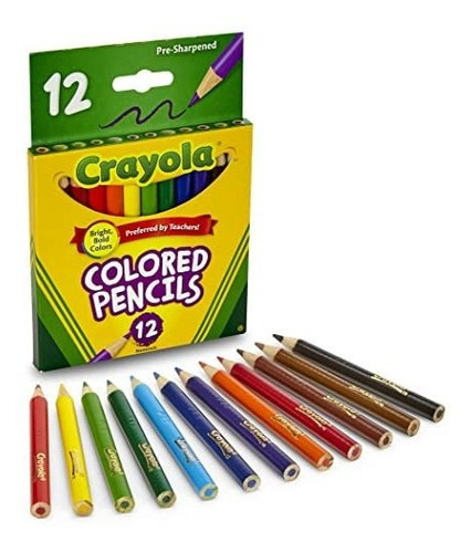 Lápices De Colores Crayola, Cortos, 12 Unidades.