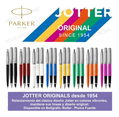 Boligrafo Jotter Originals Parker Acero Negro Apta Grabado