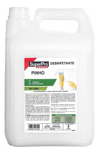 Limpador Desinfetante Perfumado Pinho Galão 5l Bettanin Prof