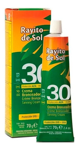 Rayito De Sol Crema Bronceadora Fps30 70 G