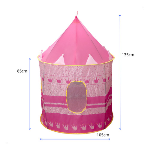 Barraca Tenda Infantil Castelo Cabana Dobravel Princesa Leve Cor Rosa