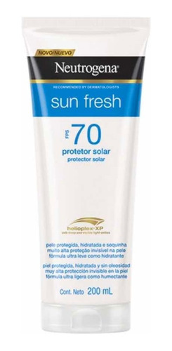 Protetor Solar Neutrogena Sun Fresh Fps 70 200ml