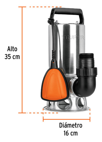 2 Pzas Bomba Sumergible Acero Inoxidable, Agua Sucia, 1 Hp,