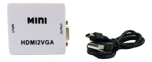 Convertidor Adaptador Hdmi A Vga Tv Monitor Audio Aux