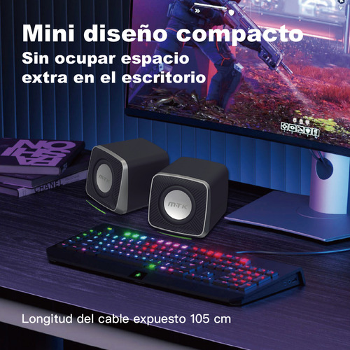 Bocina Para Pc Speaker Subwoofer Portable Con Rgb