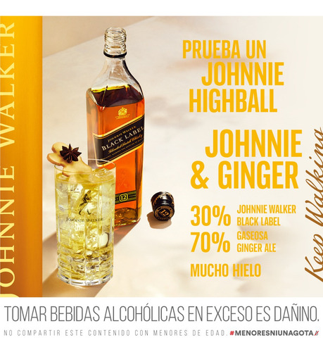 Imagen 6 de 10 de Whisky Johnnie Walker Black Label 12 Años 750ml