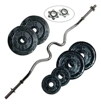 Comprar Pesas Kit Barra Z Potencia Más 35 Lbs En Discos 45 Lbs Total