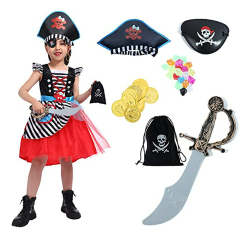 Disfraz De Pirata De Lujo Para Niñas, Vestido De Princesa Pi