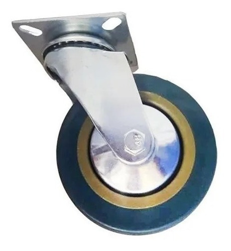 Imagen 3 de 3 de Rueda Giratoria Reforzada 100 Mm Con Base A Bolillas 10o Kgs