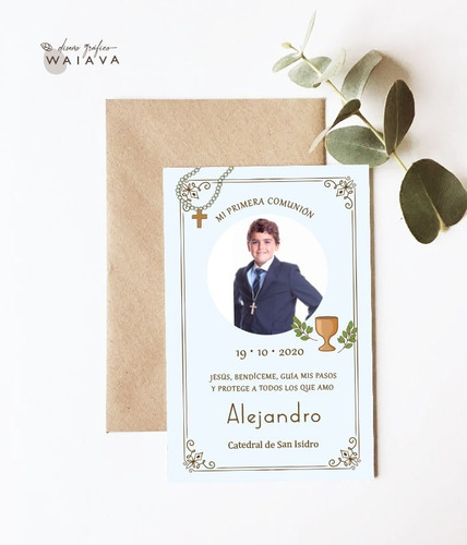 Imagen 8 de 10 de Estampas Nenes Primera Comunión 11x7cm C/ Fto X 3u