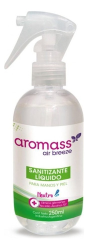 Sanitizante 250 Ml Alcohol Al 70% Aromass Air Breeze 