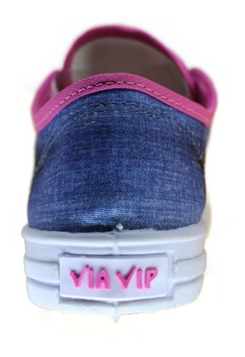 Tênis Feminino Infantil Casual Jens/pink Via Vip Vpx 3002