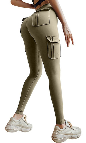 Pantalon Deportivo Yoga Para Mujer Tipo Cargo Casual Cintura