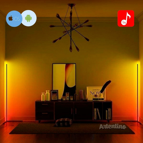 Imagen 7 de 10 de Luz Lampara Pie Esquinero Pixel Led Rgb Regalo Deco App Wifi