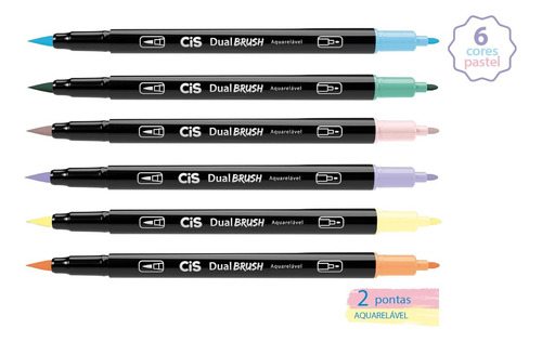 Dual Brush Pen Pastel Cis Caneta Aquarelavel Lettering