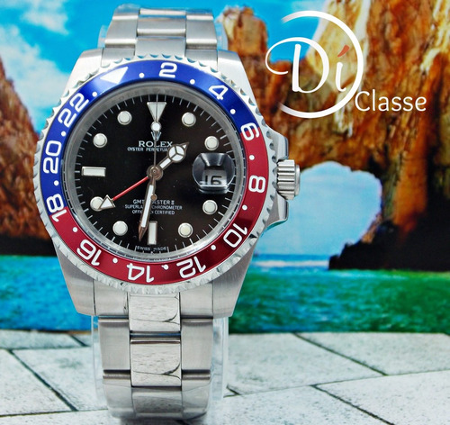 Reloj Rolex Gmt Master Pepsico Cristal Mineral 