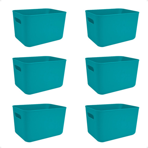 Set X6 Canastos Organizadores Deco Cajas 26x18x16 Moderna