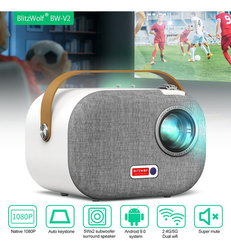 Proyector Portátil Blitzwolf 1080p Android Proyector Automát