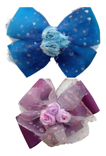 Ganchos Florales Azul Y Morado Decoración/ Accesorio