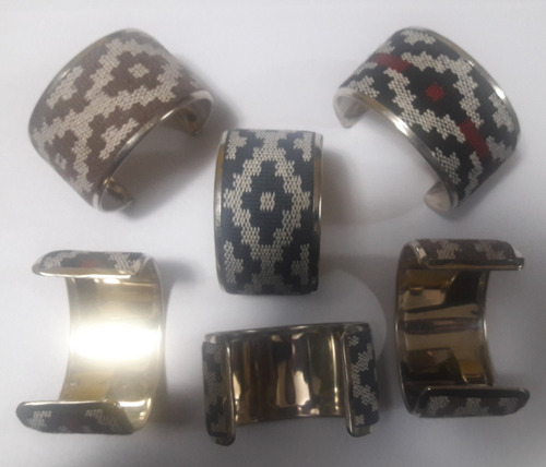 Pulsera De Alpaca Y Guardapampa Gruesa 4cm X10u Surtidas