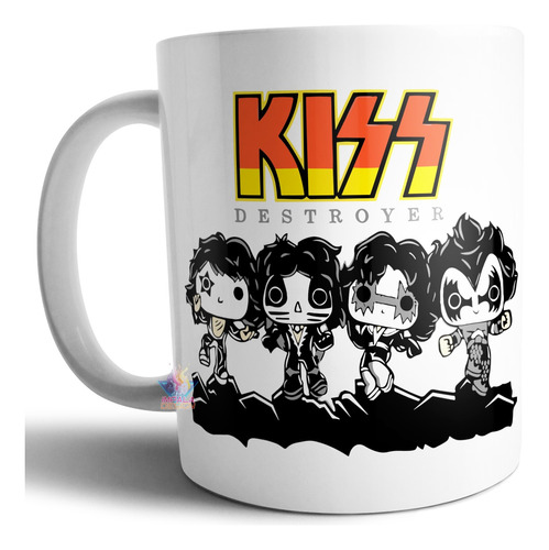 Taza De Cerámica Kiss Banda Rock Destroyer Funk Pop